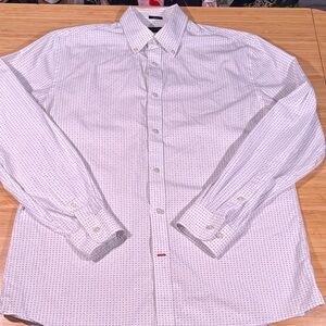 White Academic Shirt with Blue Speckles by Tommy Hilfiger